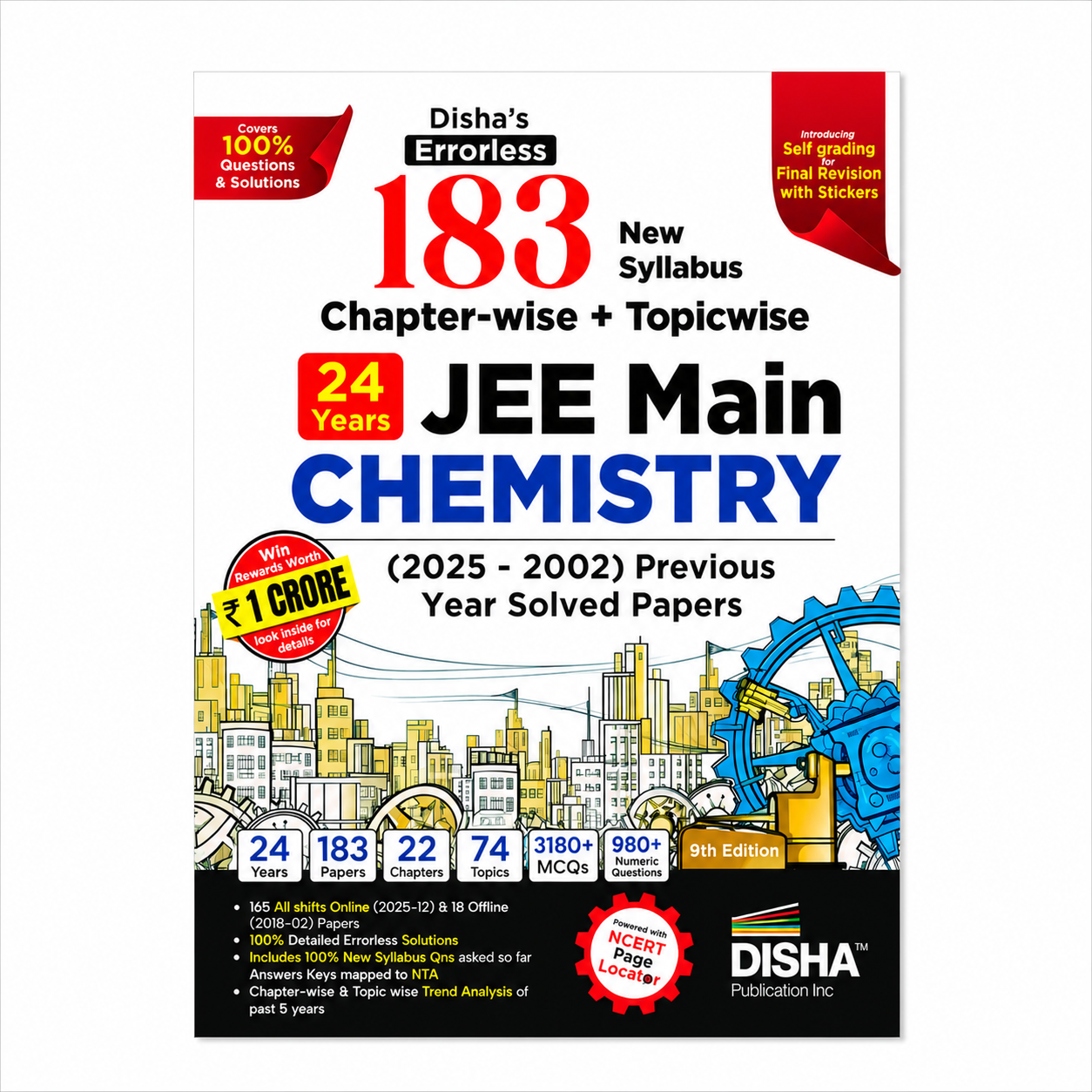183 New Syllabus Chapter-wise & Topic-wise JEE Main Chemistry Previous Year Solved Papers (2025–2002), 9th Edition by Disha Publication.