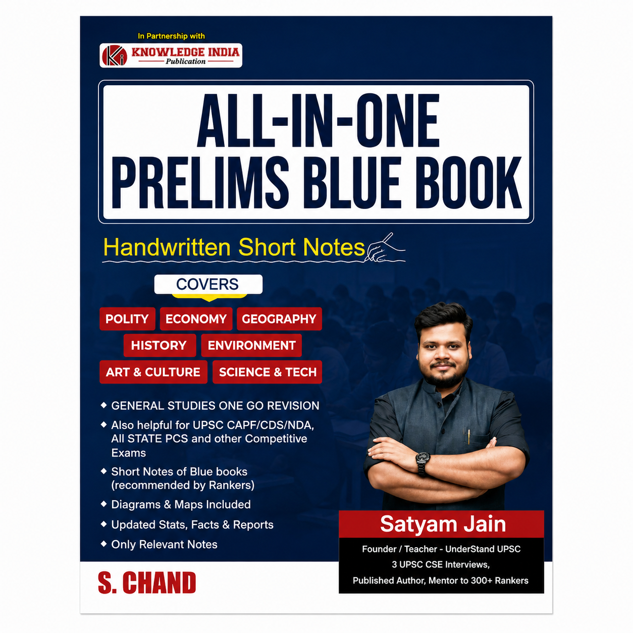 All-in-One Prelims Blue Book UPSC handwritten short notes by Satyam Jain
