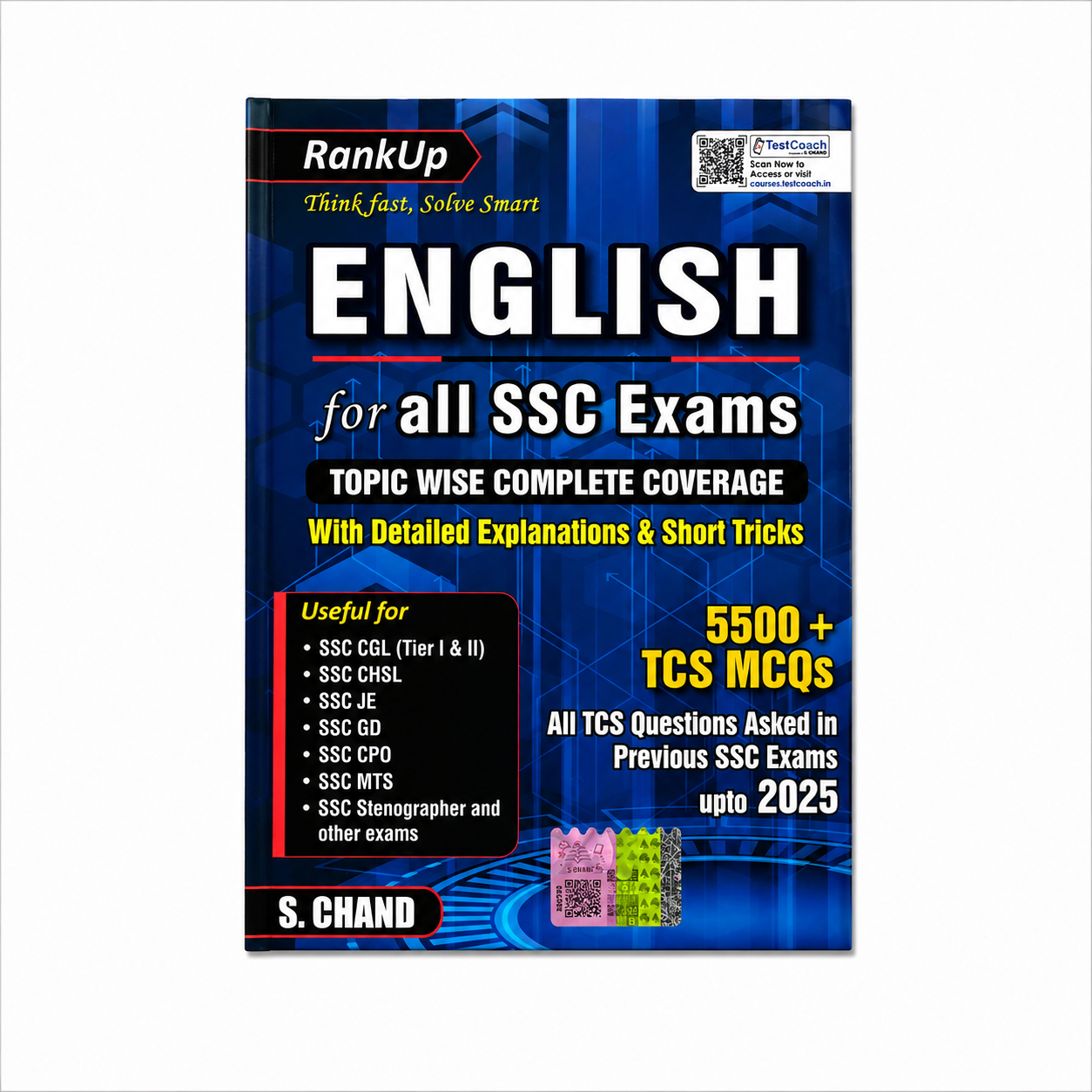 RankUp English for All SSC Exams by S. Chand with 5500+ TCS MCQs, topic-wise coverage and detailed explanations